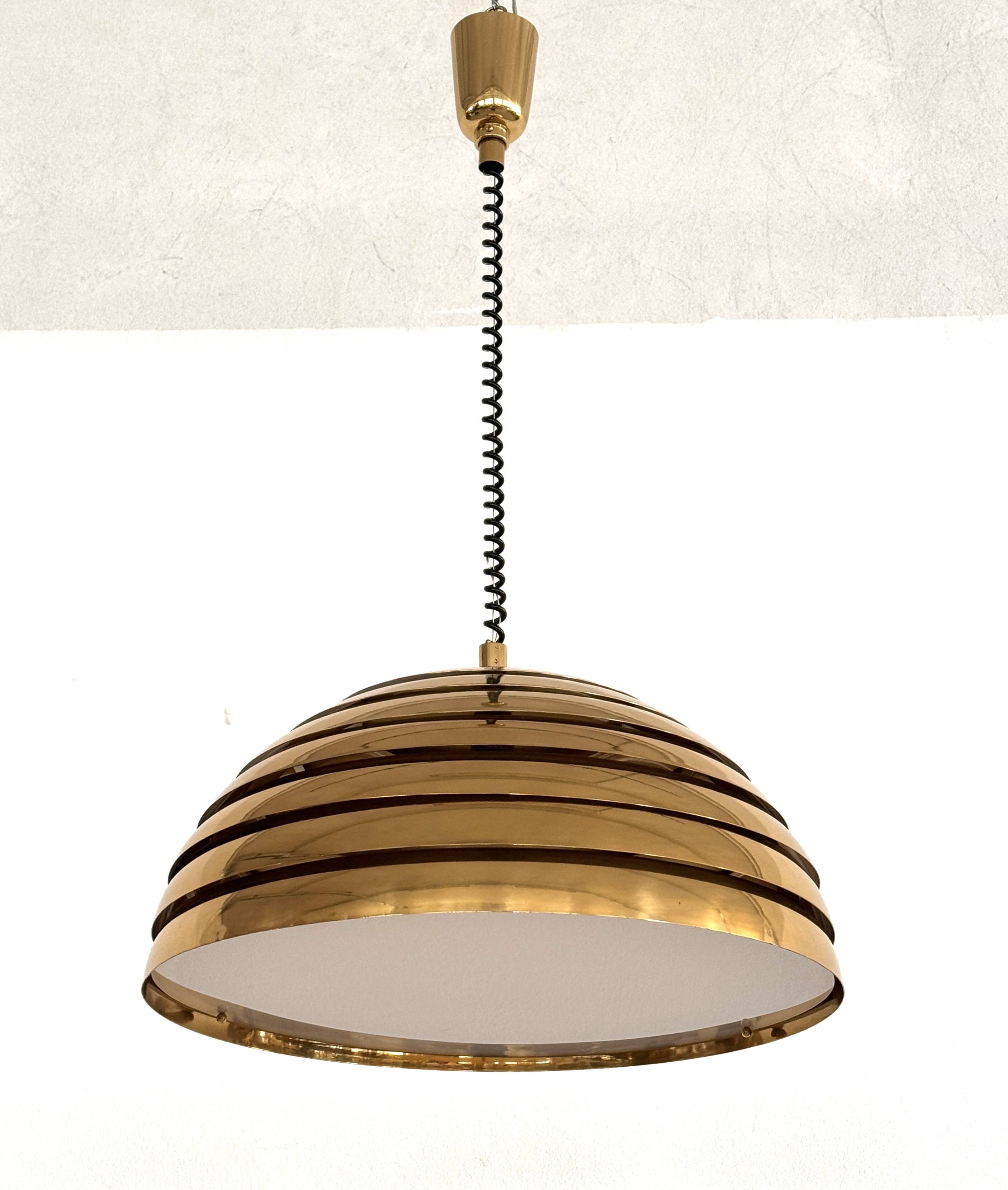 Midcentury Modern Brass Chandelier by Vereinigte Werkstätten, 1960