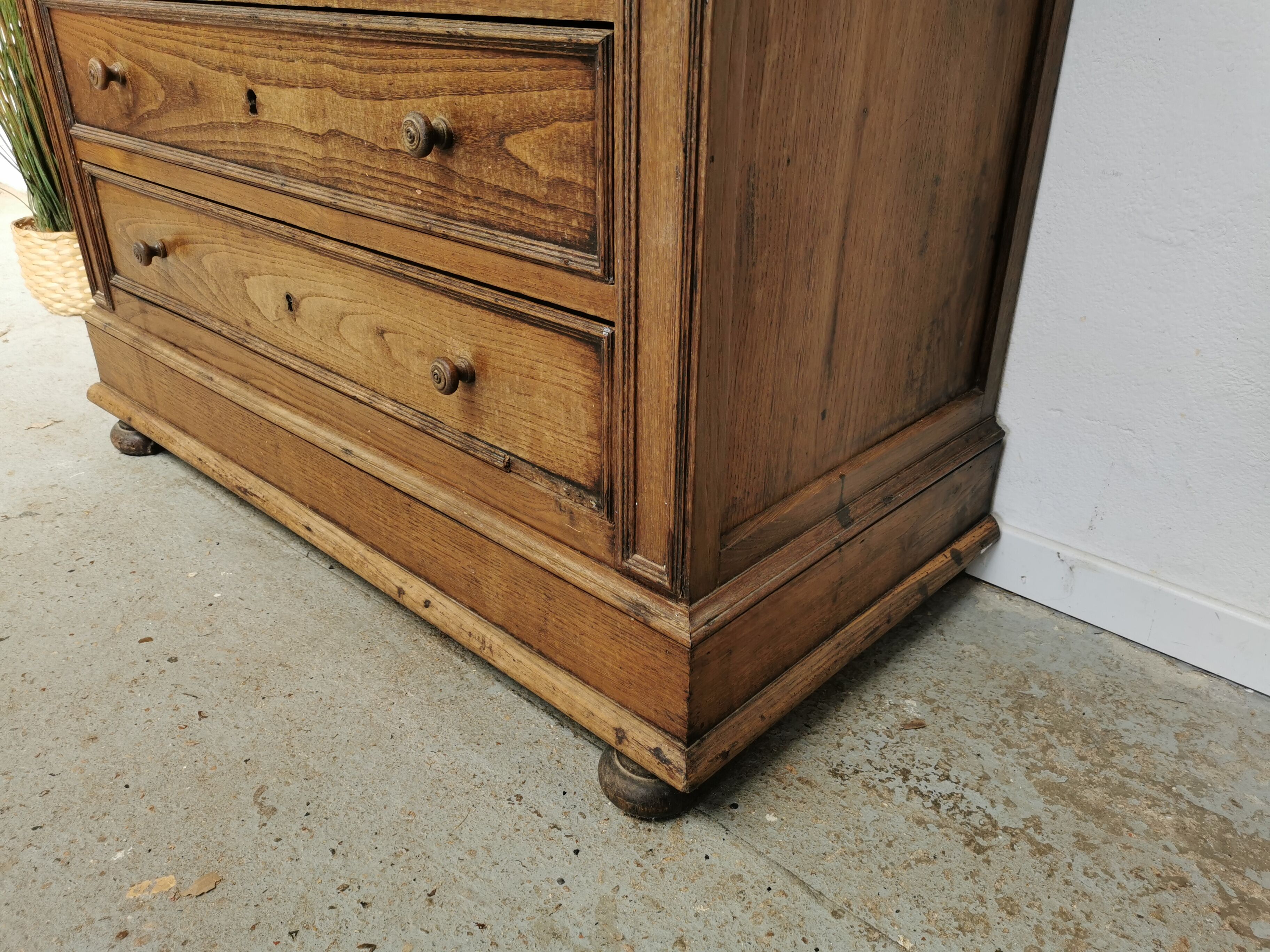 Commode coiffeuse 1900 en chêne et marbre