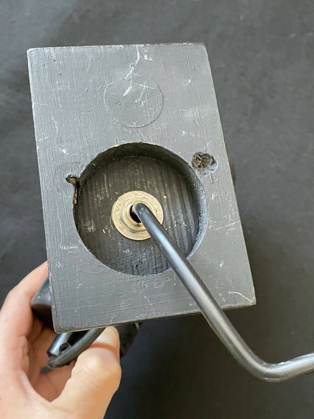 Wall lamp Metal Gold And Black - Blackened Wood