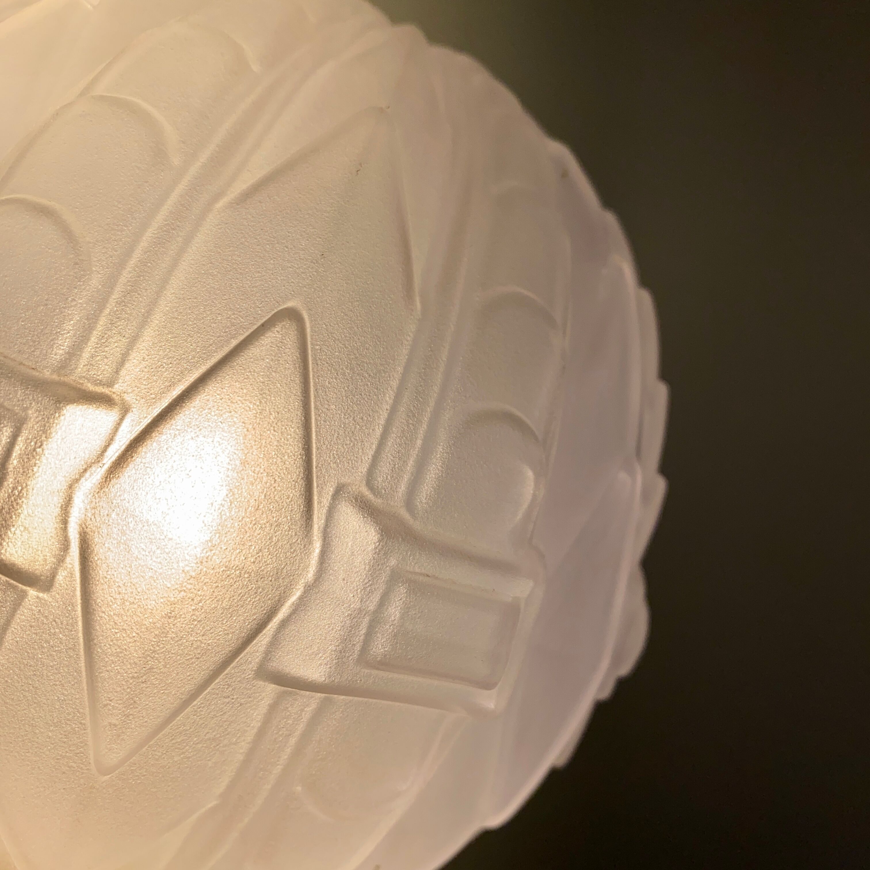 Vintage art deco glass globe elbow lamp