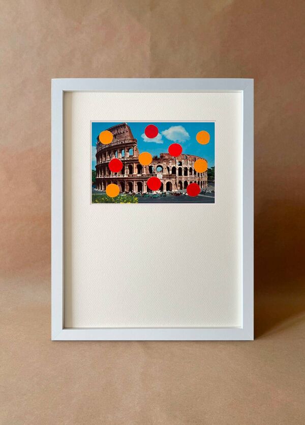 Roma - Collage sur carte postale