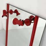 Mirror with integrated adjustable red bulbs, 1970