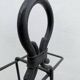 French black wrought iron fireplace set, 1960