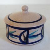 Decorative pot with ceramic lid signed MP