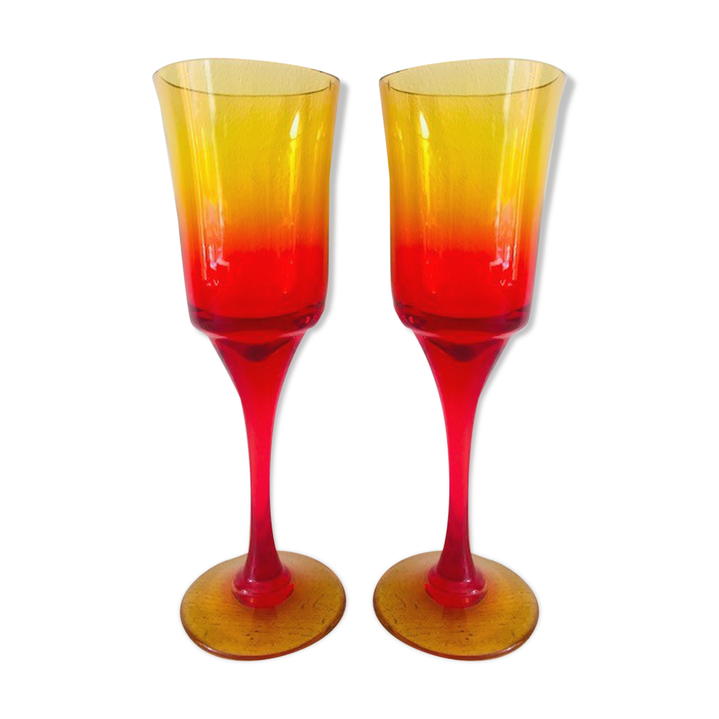 Set of 2 handmade glasses by artist Professor Zbigniew Horbowy