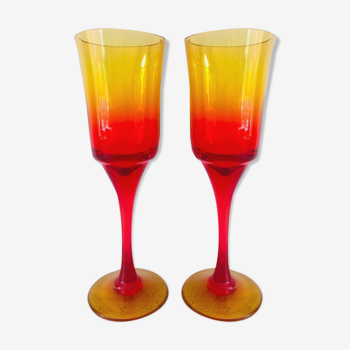 Set of 2 handmade glasses by artist Professor Zbigniew Horbowy