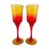 Set of 2 handmade glasses by artist Professor Zbigniew Horbowy