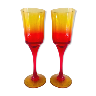 Set of 2 handmade glasses by artist Professor Zbigniew Horbowy