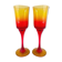 Set of 2 handmade glasses by artist Professor Zbigniew Horbowy