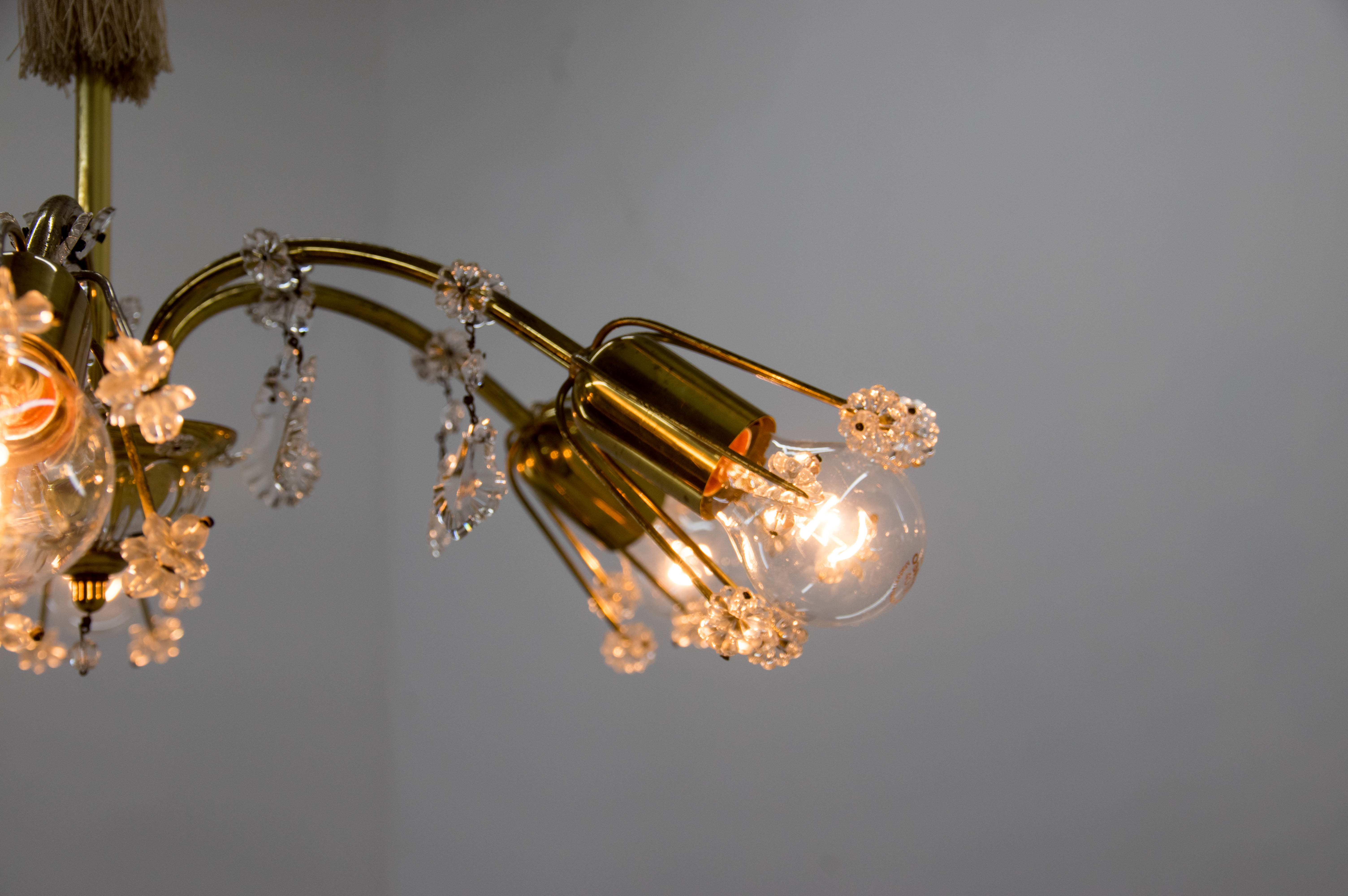 Emil Stejnar 6-flamming Chandelier, Austria, 1950s