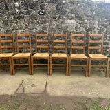 6 straw chairs 1960