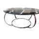 Vintage chrome coffee table / coffee table with smoked glass