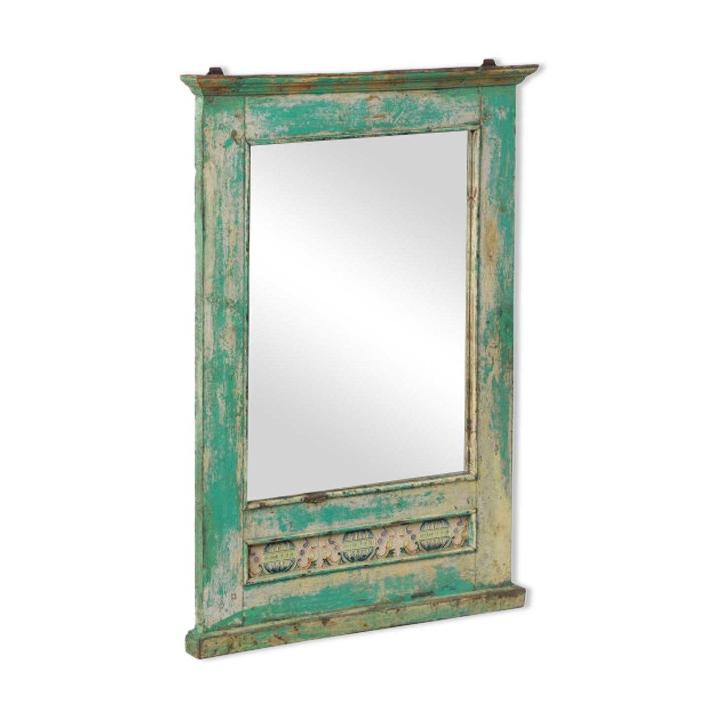 Miroir patine verte vieux teck inde 65x6x94cm