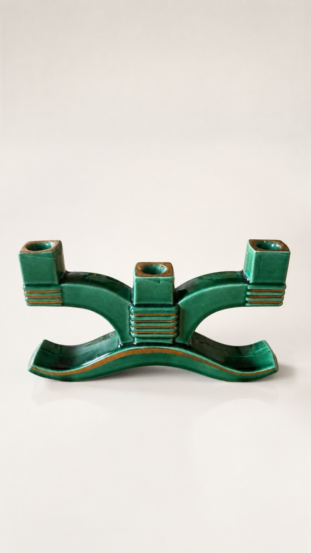 Art Deco ceramic candle holders