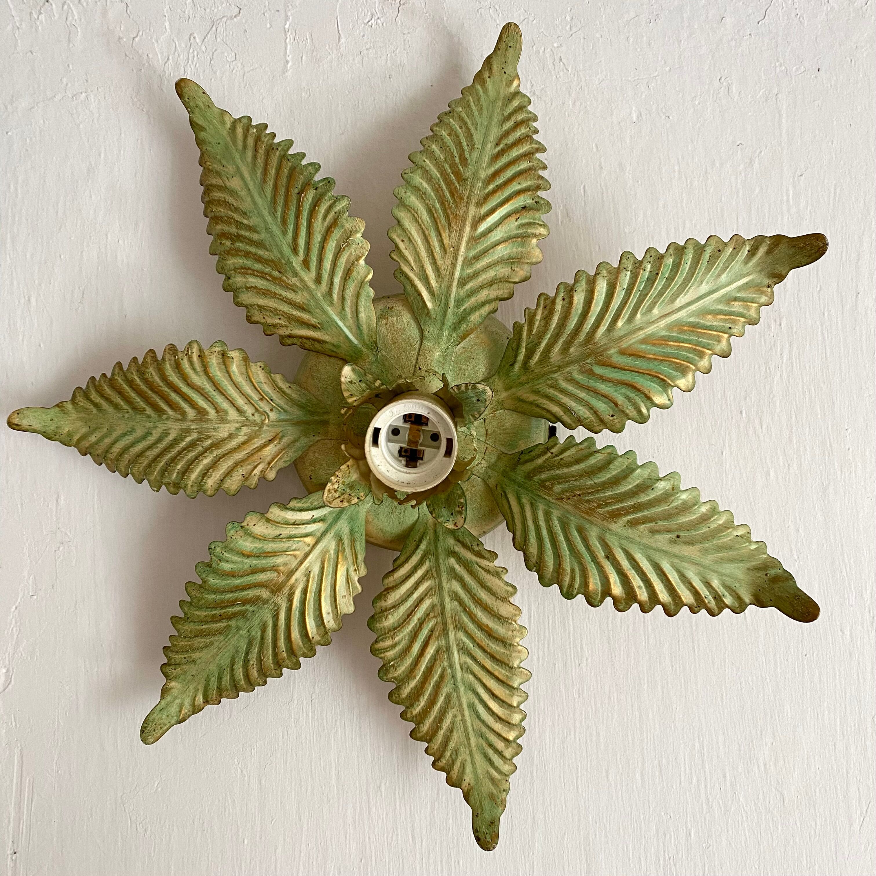 Wall lamp, vintage ceiling lamp leaves