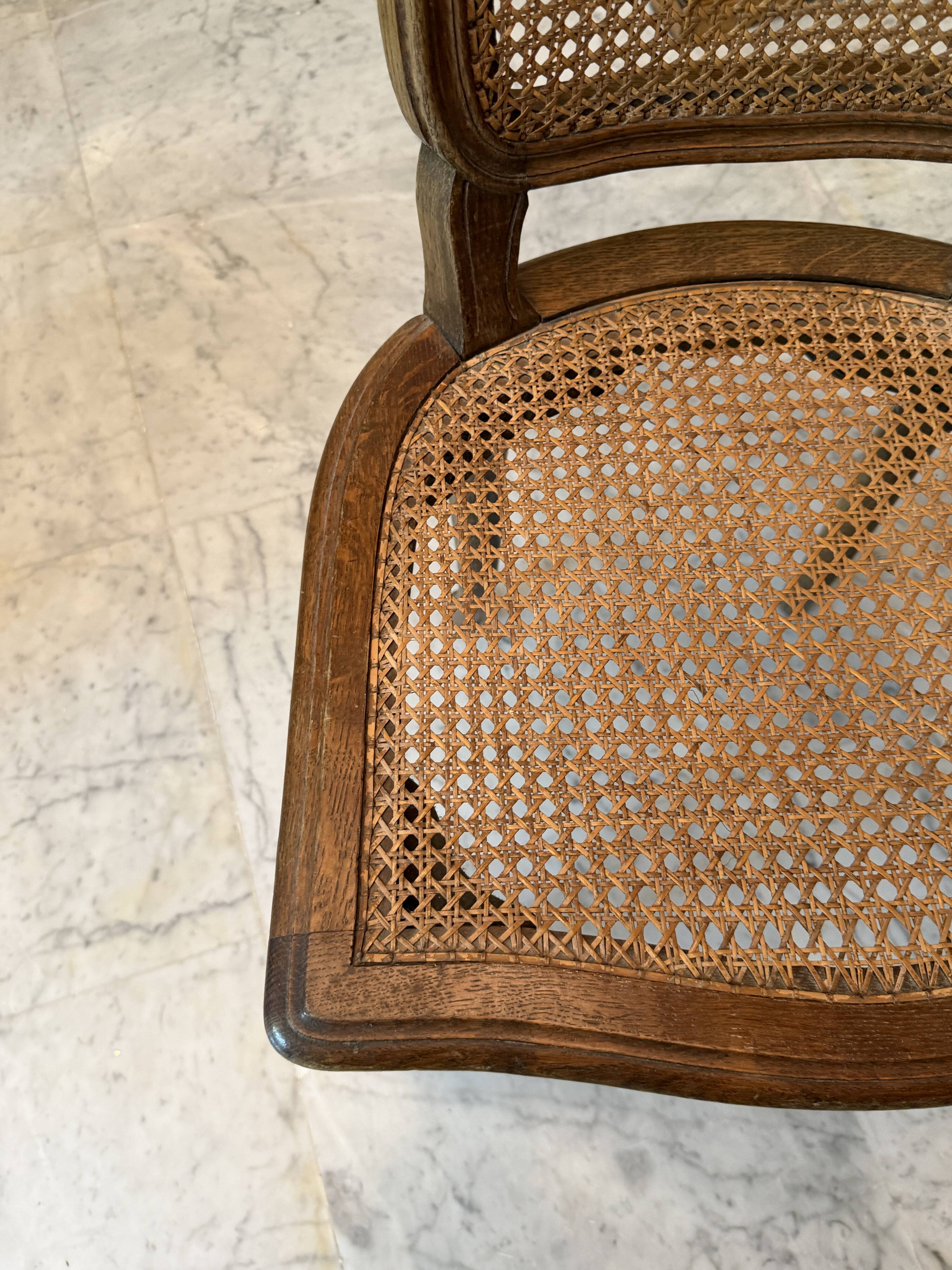 Antique caned wooden chair – Louis XV / Louis Philippe style