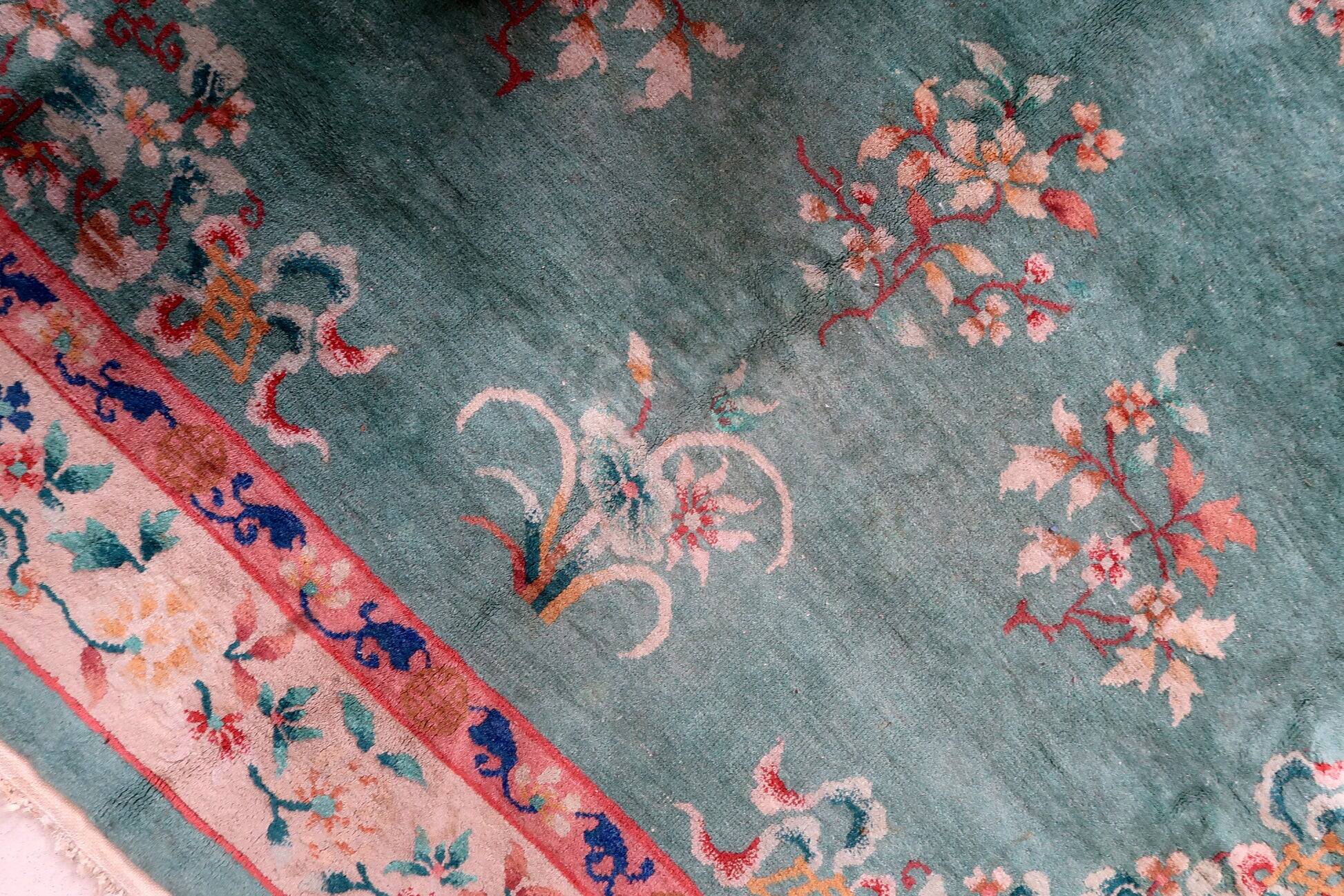 Handmade antique Art Deco Chinese rug 216cm x 295cm, 1920s