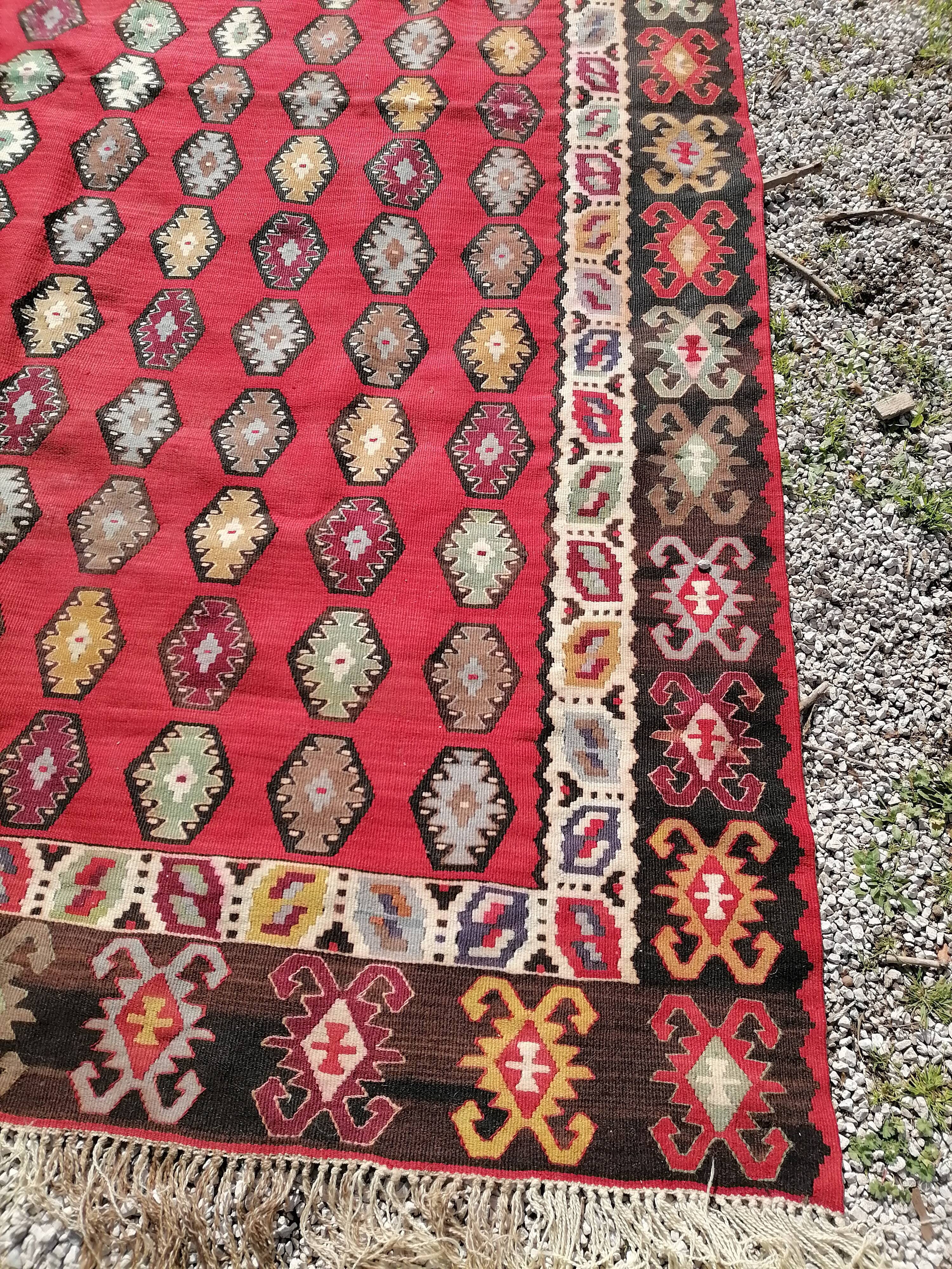 Tapis d'orient kilim double face années 40-50 300 x 205