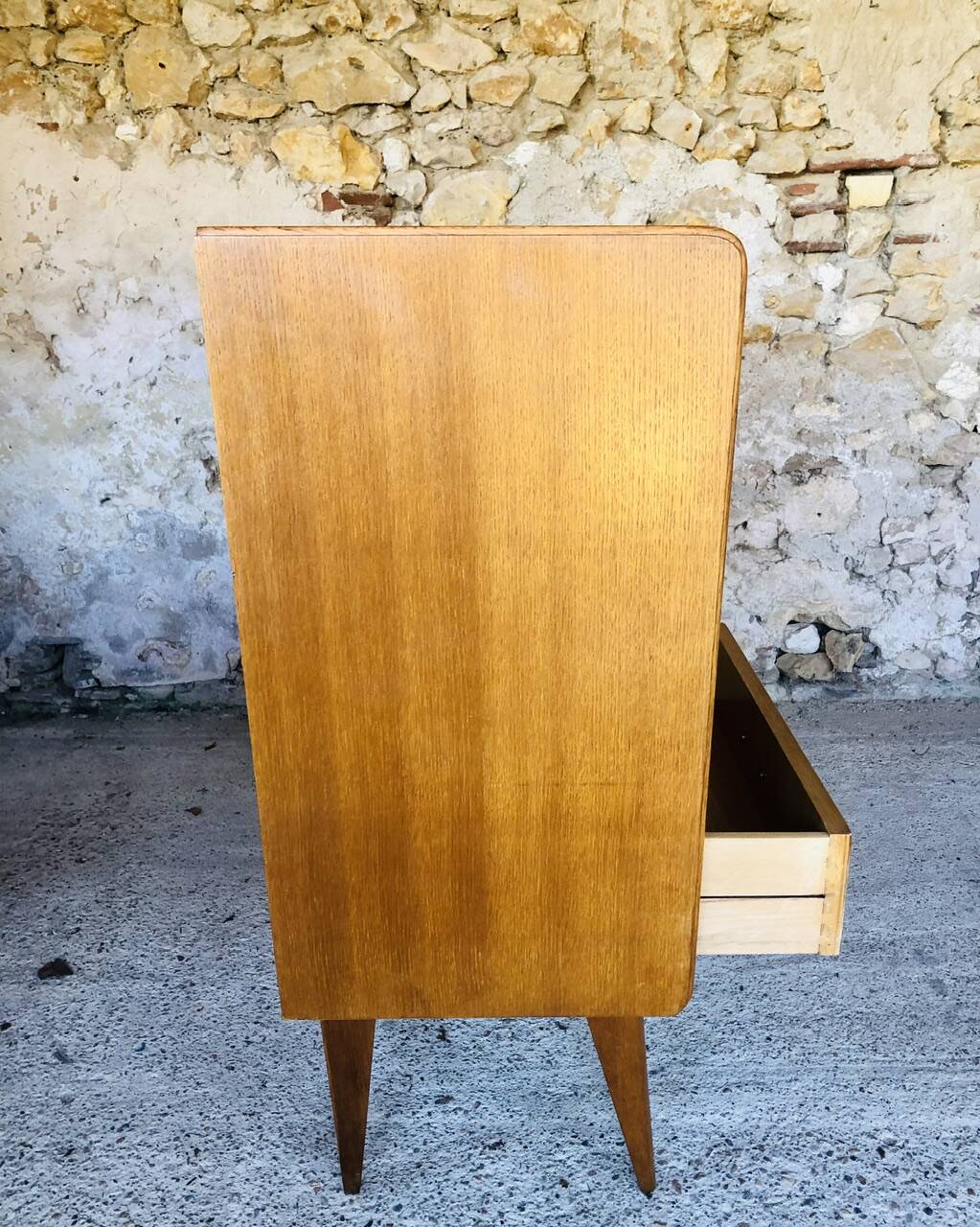 Vintage storage unit on compass legs by SAM Circa 50's/60's