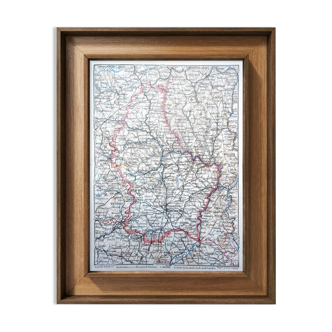 Printed in 1928, map of Luxembourg