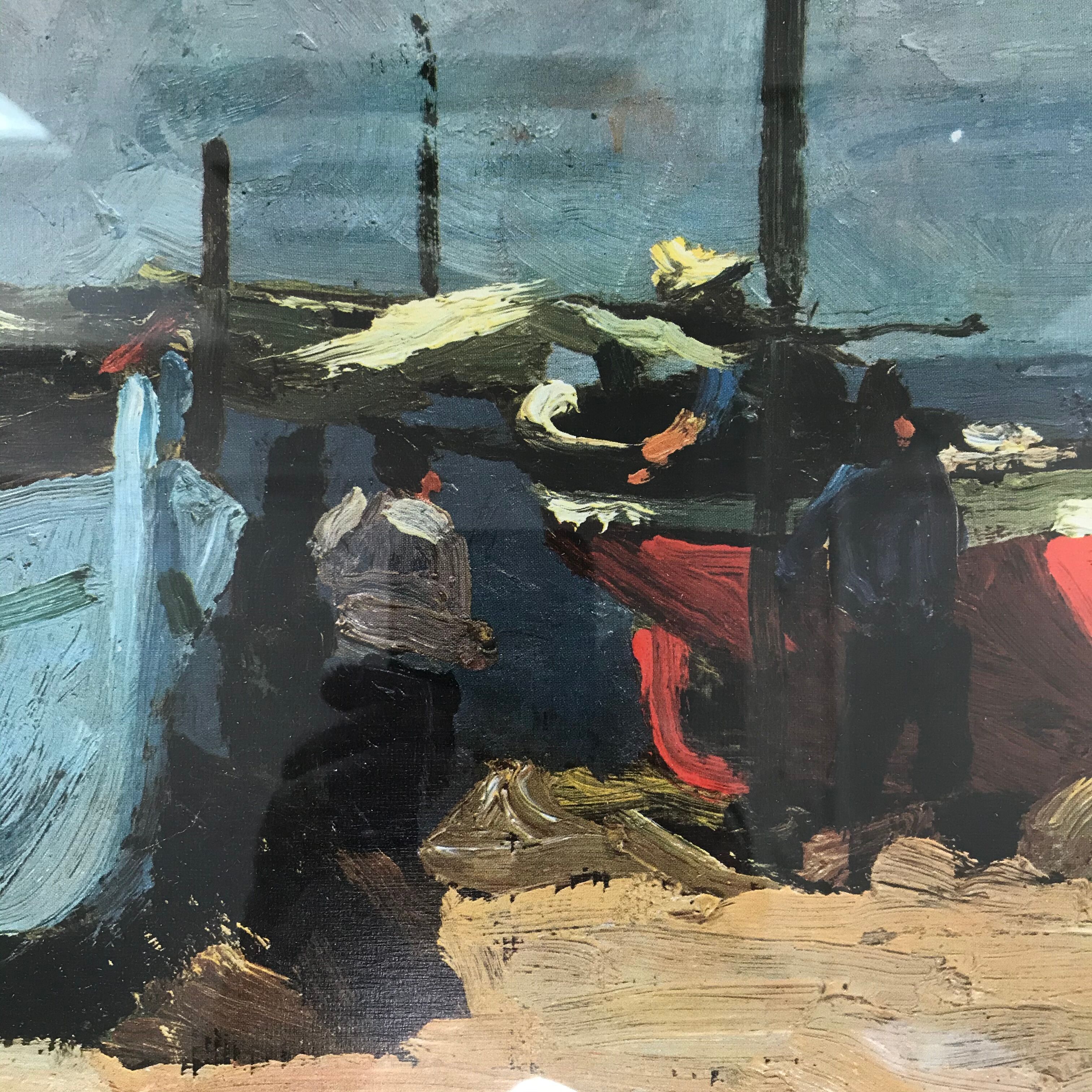 Tableau bateaux et pêcheurs