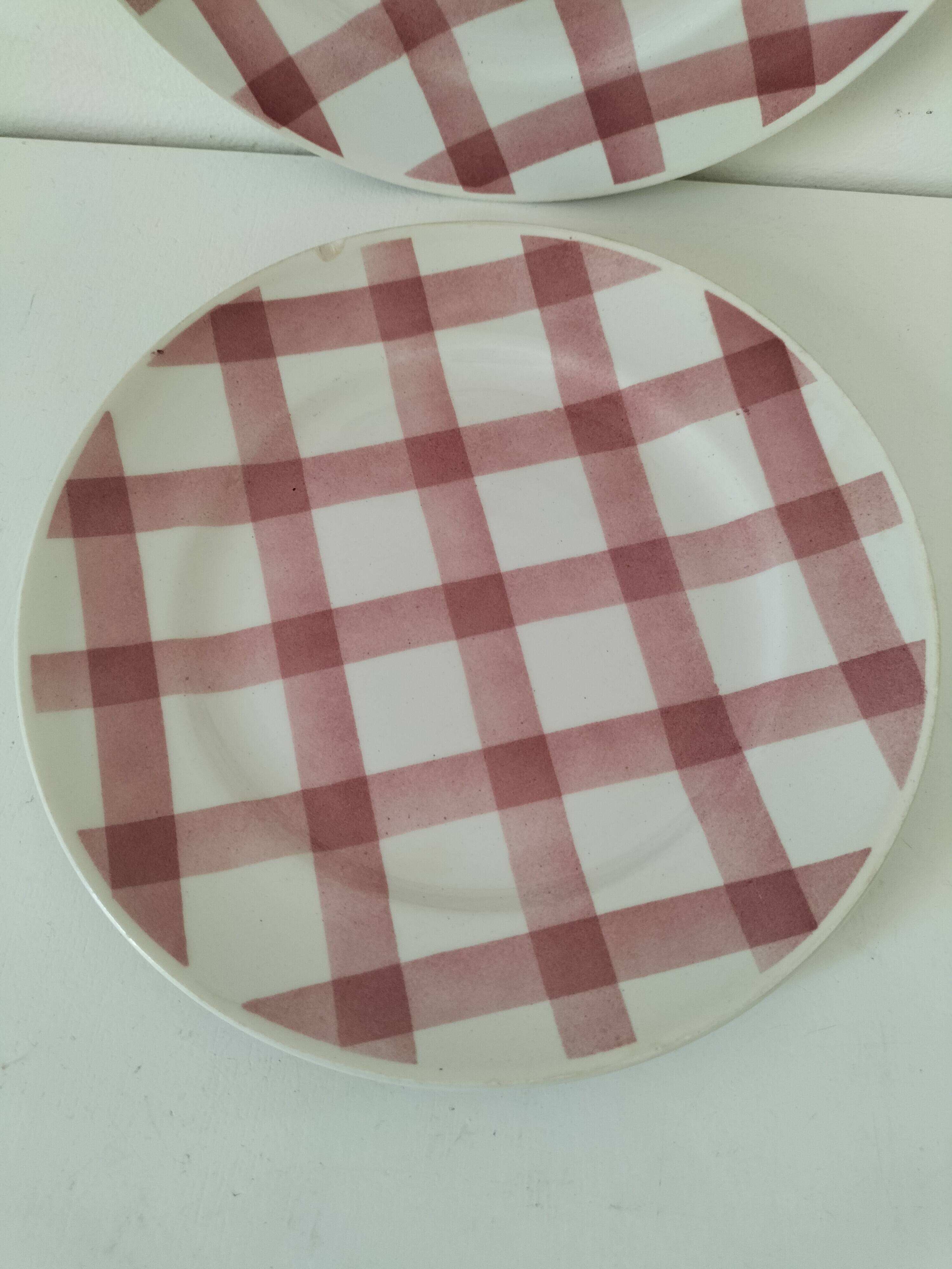 Set of dessert plates Moulin des Loups model Pink Tablecloth – 1950s