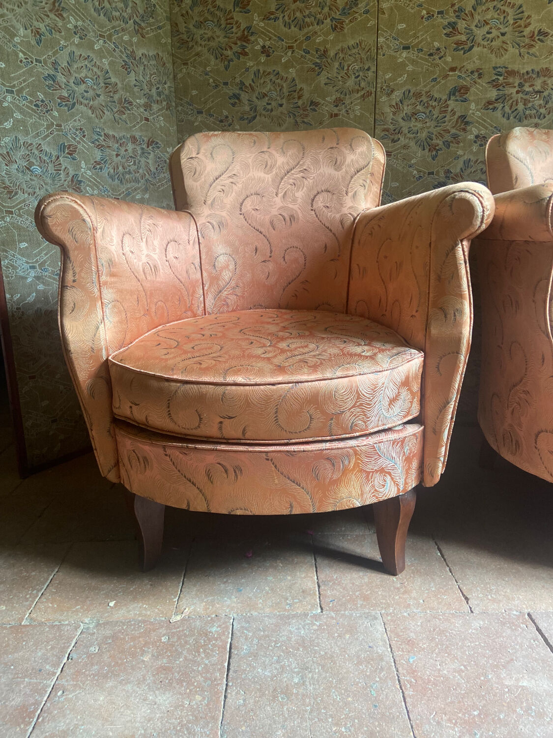 Pair of toad armchairs