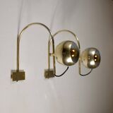 Pair of brass eyeball wall lights