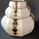 Art Deco cracked vase with black and yellow decoration
