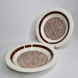 Pair of vintage hollow plates design of the faience factory of Gien