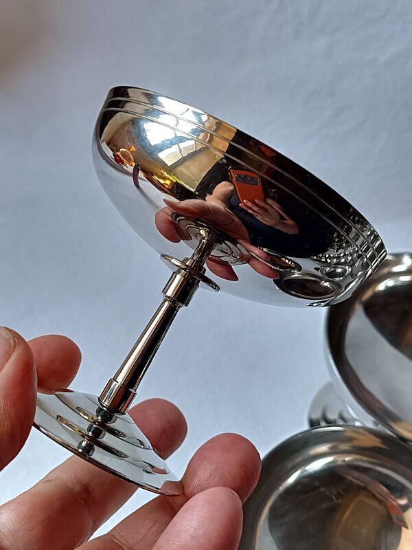 12 coupes par Letang & Remy France vintage inox 18/10 design vintage