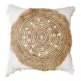 Breeze cushion cover cotton, raffia, shells 50x50 cm