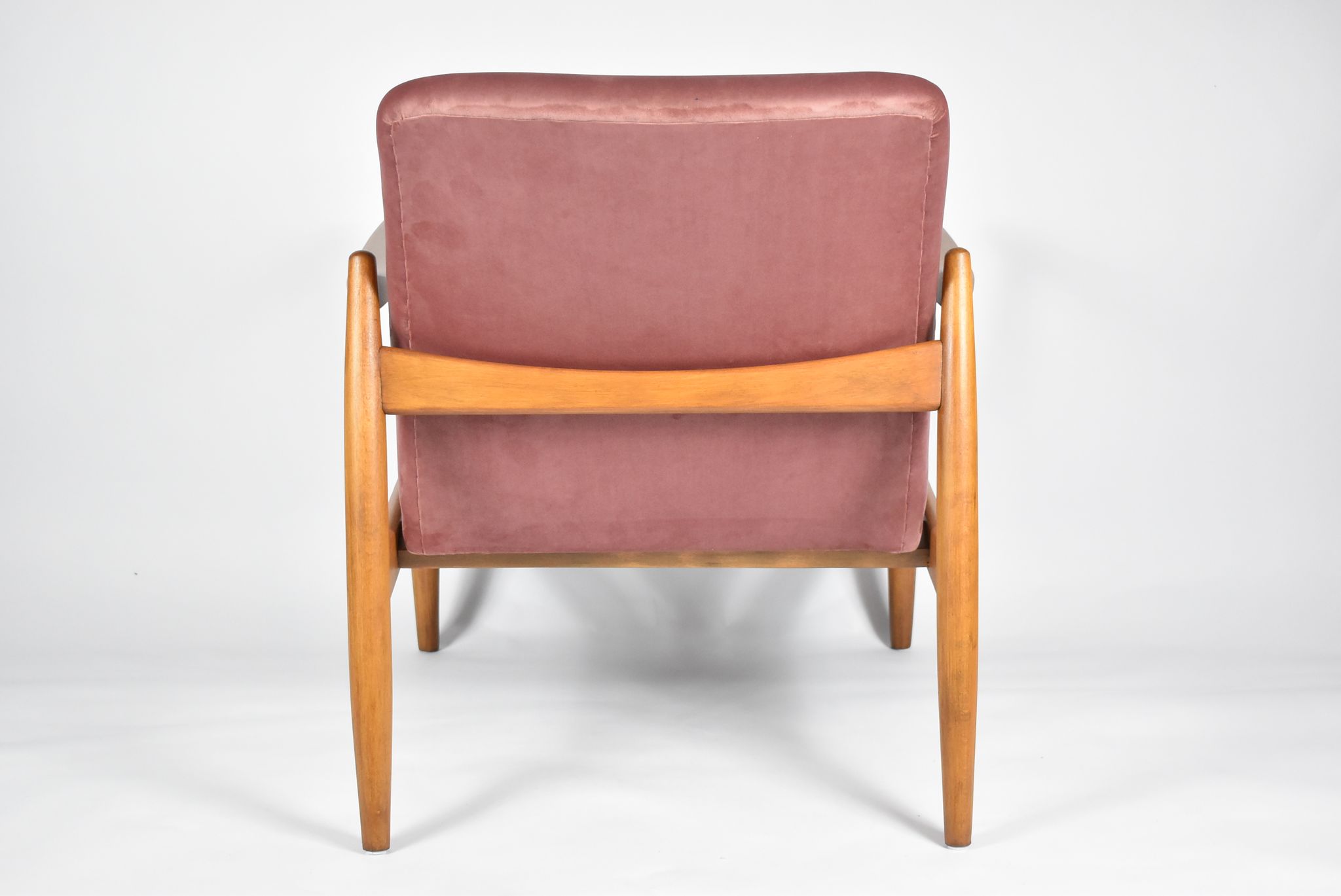 Fauteuil GFM-64 original, designer E.Homa, années 1960, rembourré, velours rose