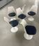 6x Saarinen Swivel Chairs for Knoll in Blue leather