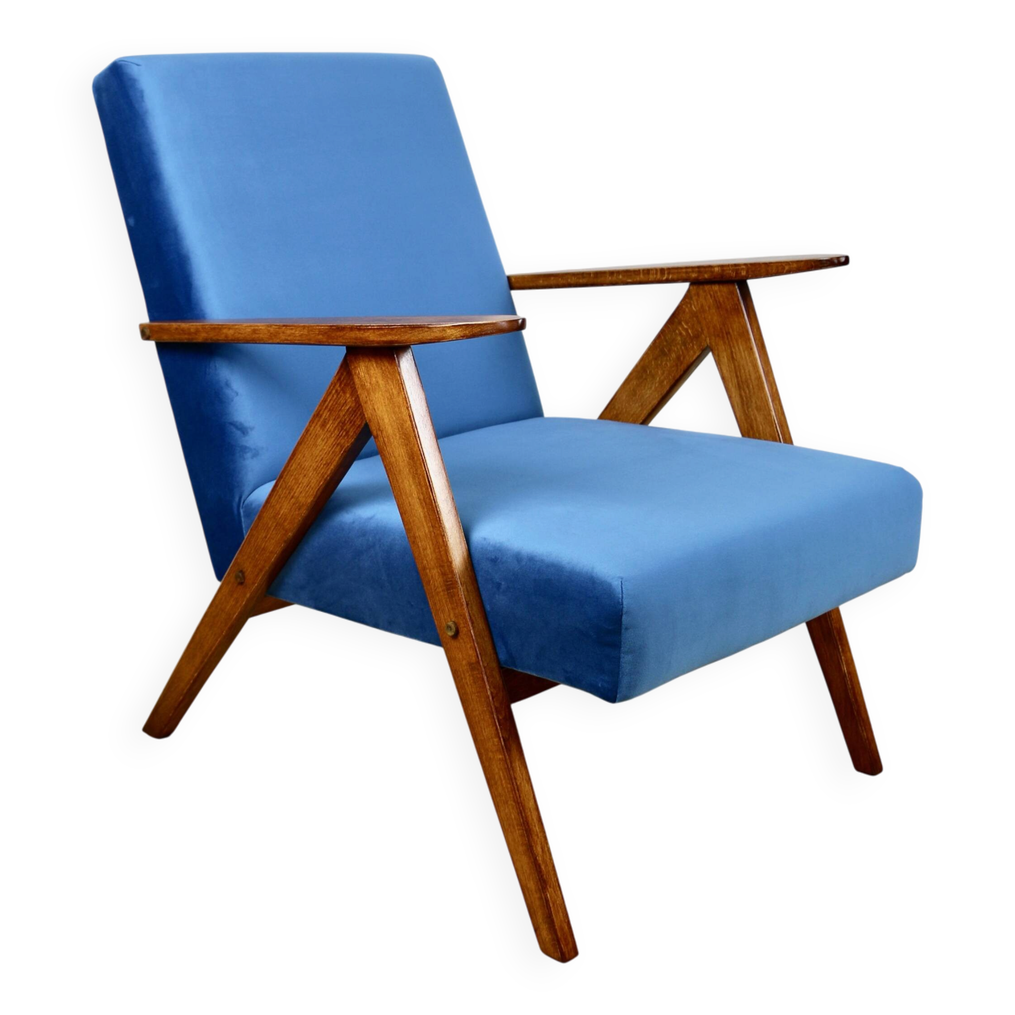 B-310 VAR armchair sea blue blue velvet - 2 pieces available