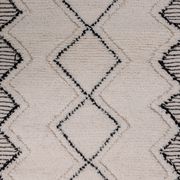 Berber runner rug diamond white and black 80x290 cm