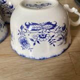 3 Sarreguemines earthenware lunches, Lancaster decor.