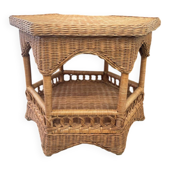 Rattan side table
