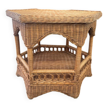 Rattan side table