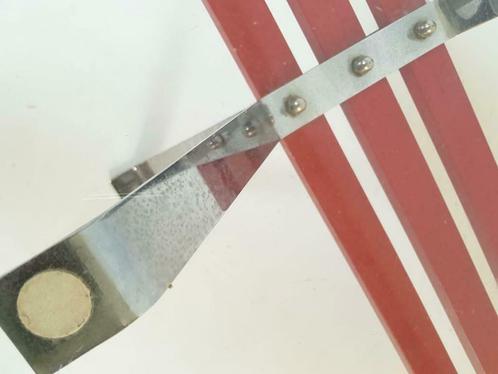 Coffee table chrome red glass tray