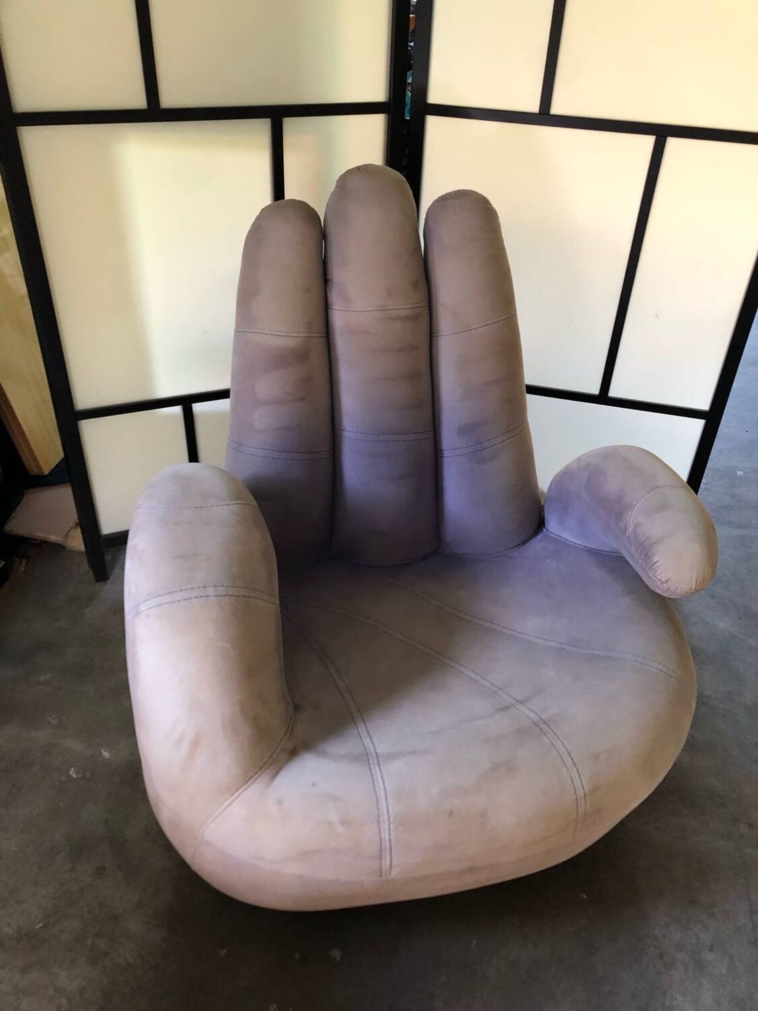 Pop Art swivel armchair - mauve velvet - circa 80/90 - very good condition
