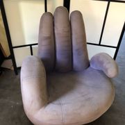 Pop Art swivel armchair - mauve velvet - circa 80/90 - very good condition