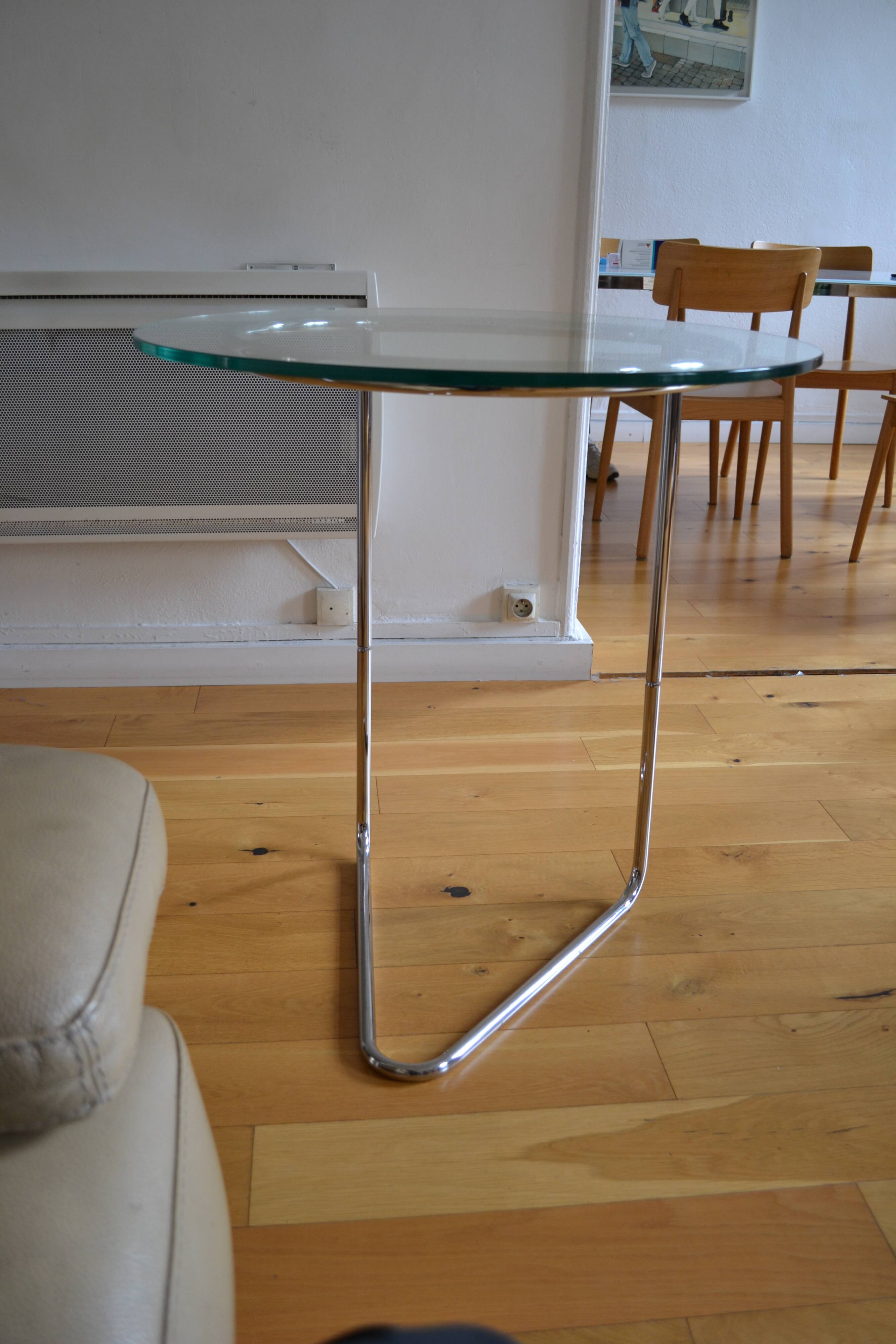 Side table or end table vintage metal and glass