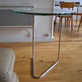 Side table or end table vintage metal and glass