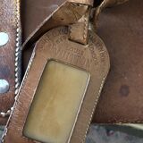 Former leather trunk with Louis Vuitton label holder