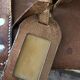 Former leather trunk with Louis Vuitton label holder