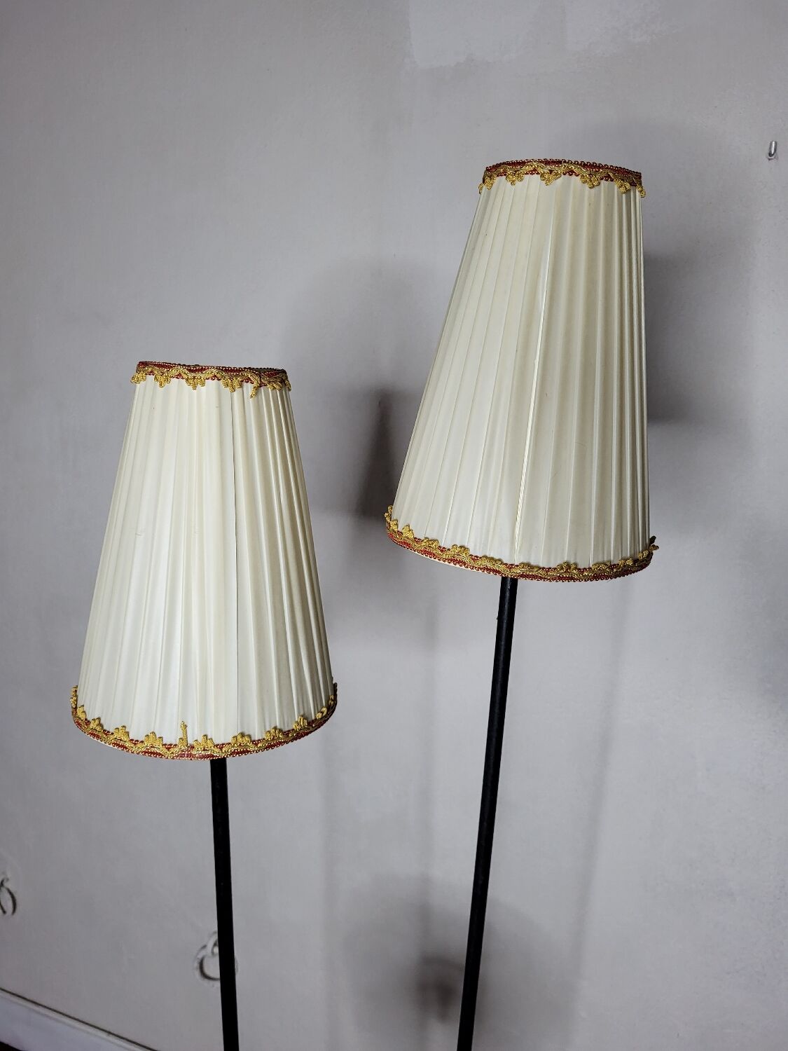 Vintage floor lamp magazine door in wrought iron