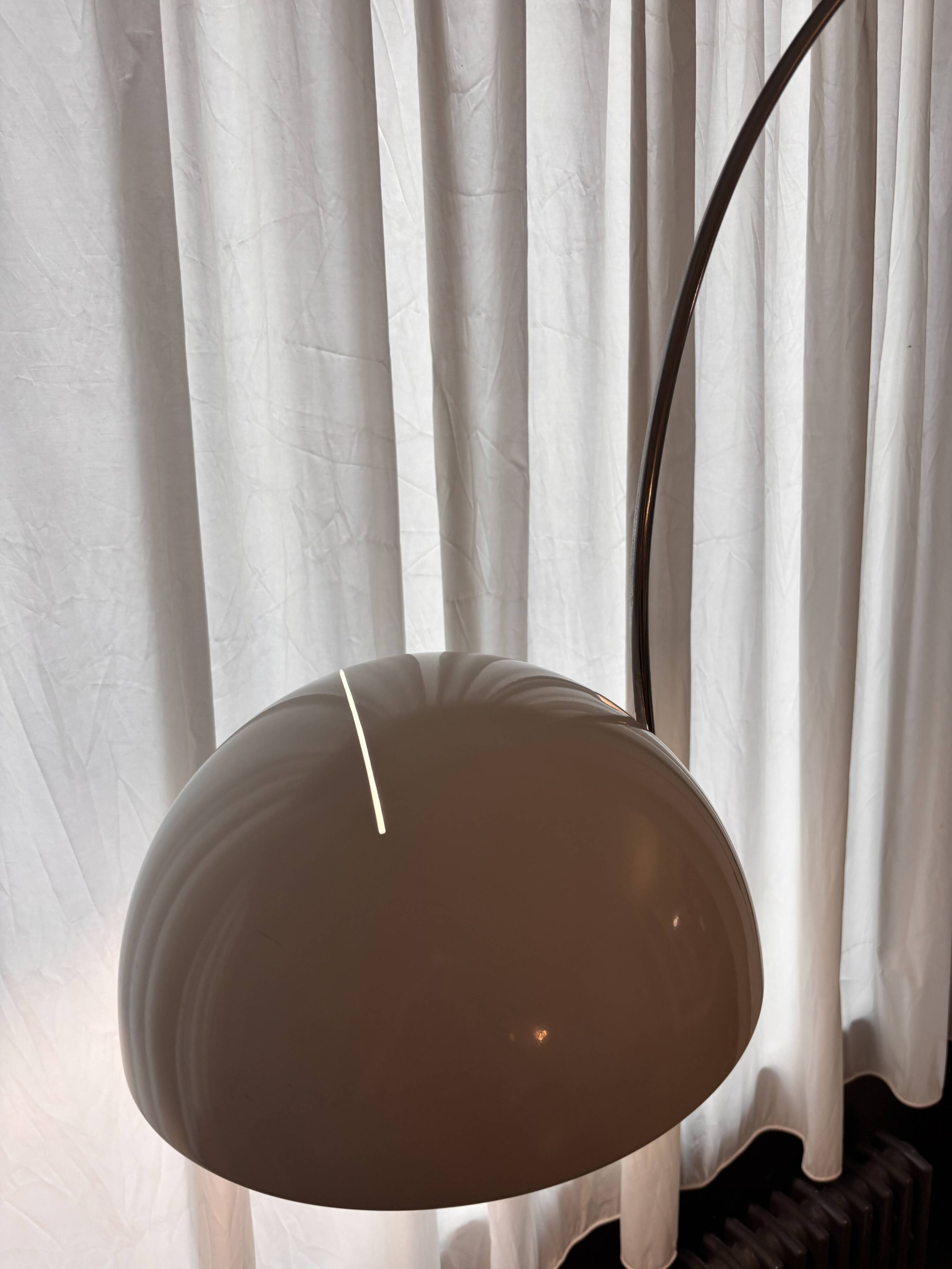 Arco Cut Floor Lamp Joe Colombo for Oluce White Chrome Vintage Design