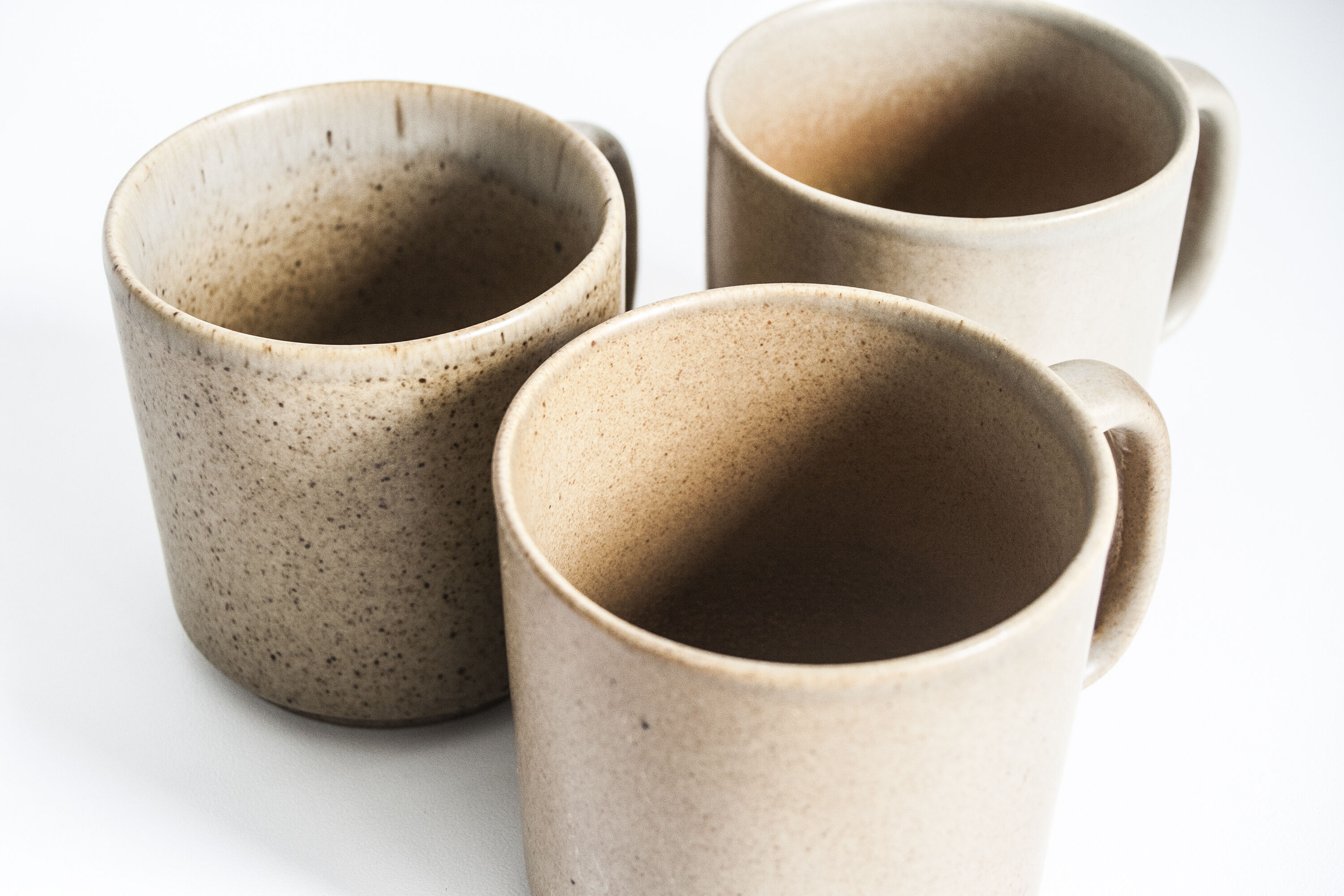 Set of 3 cups in stoneware vintage