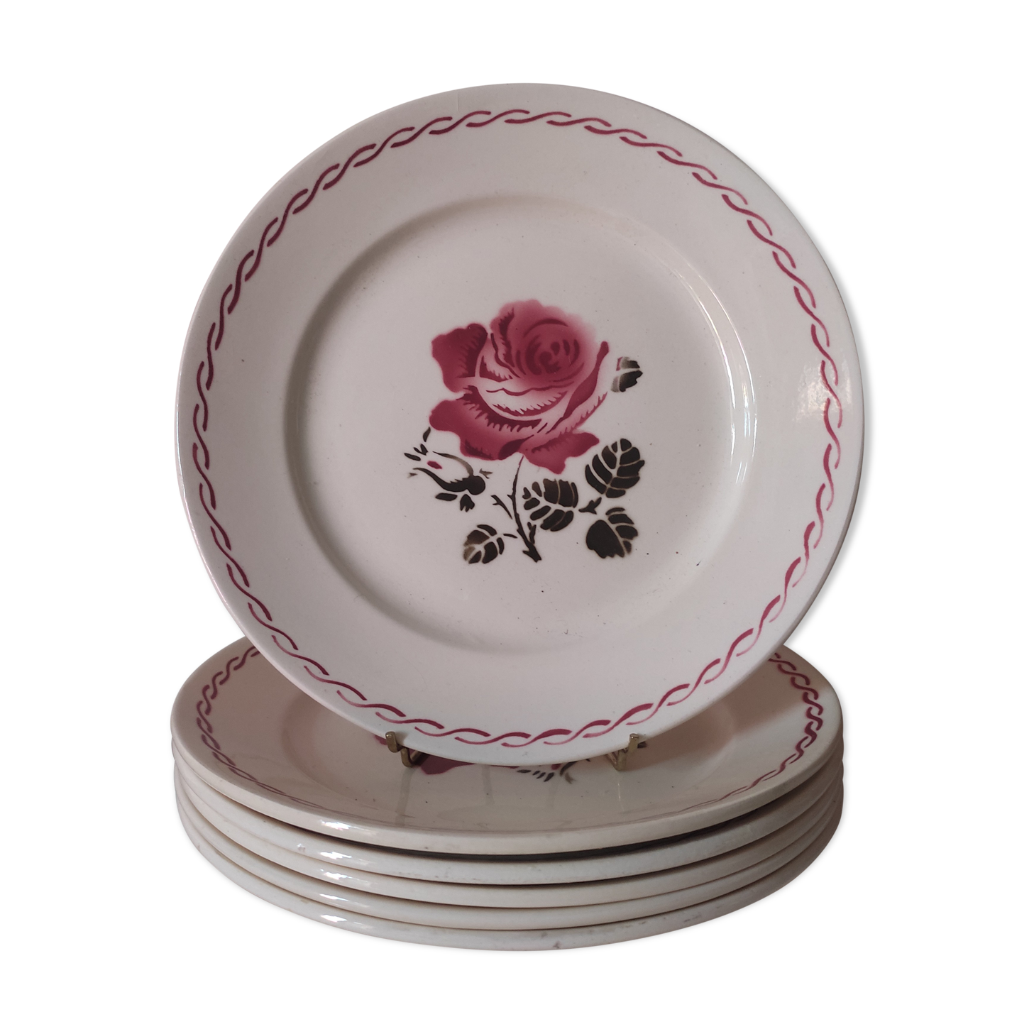 6 assiettes terre de fer Badonviller